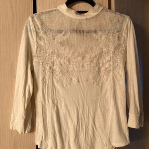 Free People floral mock neck, size Medium